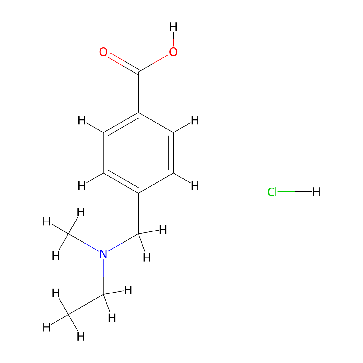 4-{[Ethyl(methyl)amino]methyl}benzoic acid hydrochloride molecular structure, CAS 2901066-39-3
