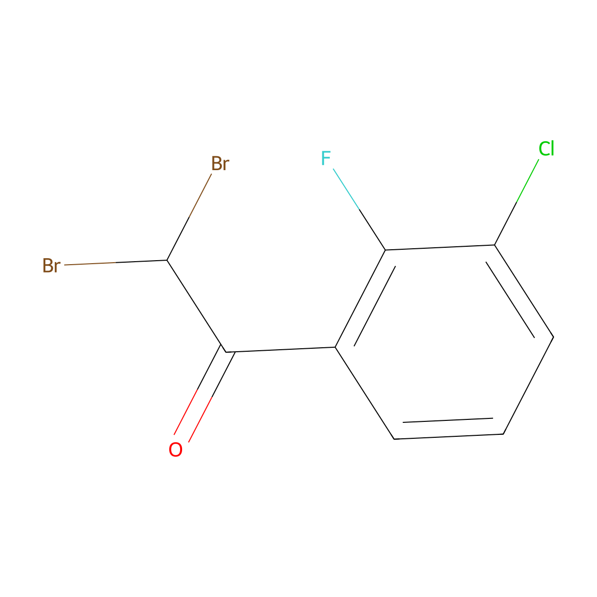 2,2-Dibromo-1-(3-chloro-2-fluorophenyl)ethanone molecular structure, CAS 2901066-46-2