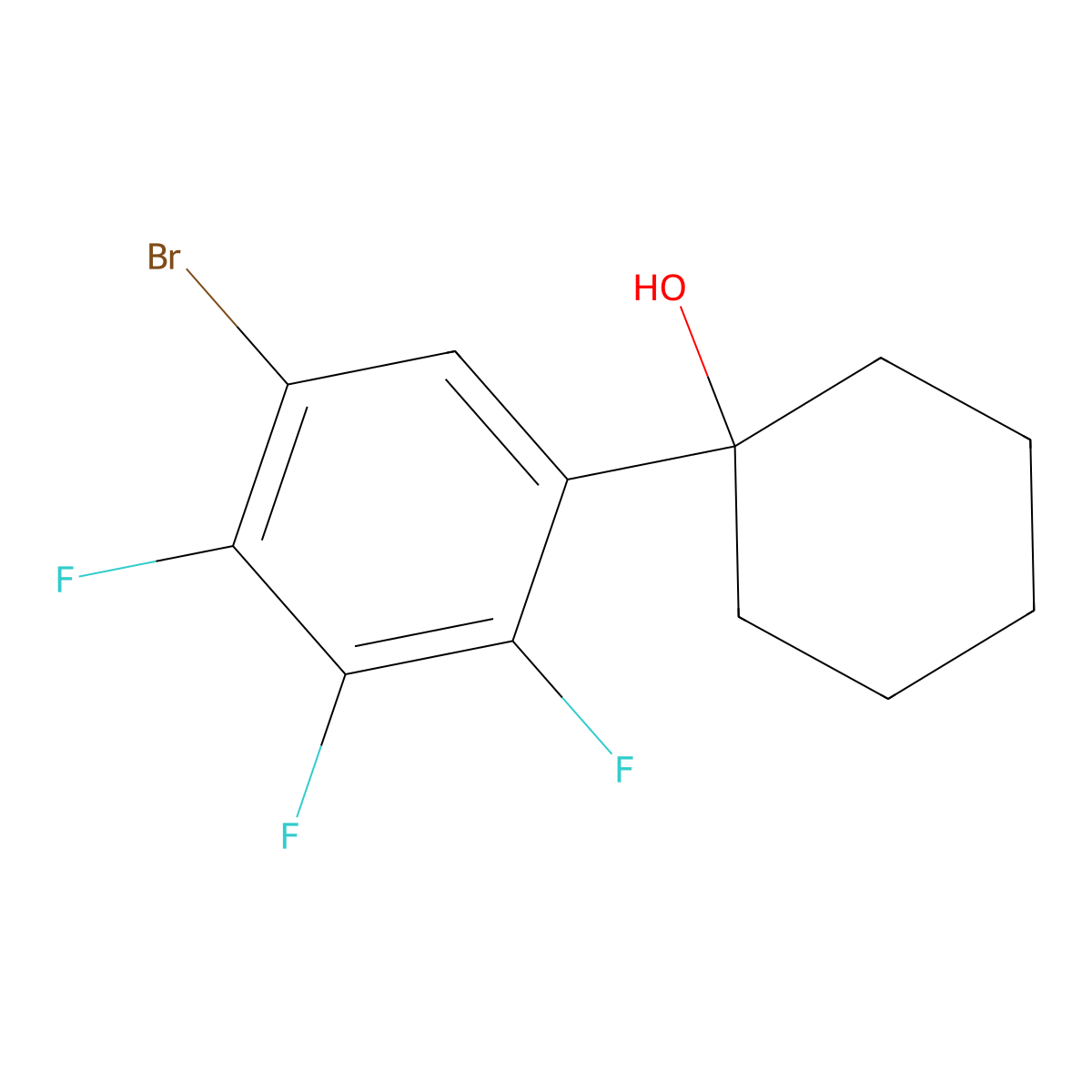 1-(5-Bromo-2,3,4-trifluorophenyl)cyclohexanol molecular structure, CAS 2901066-48-4