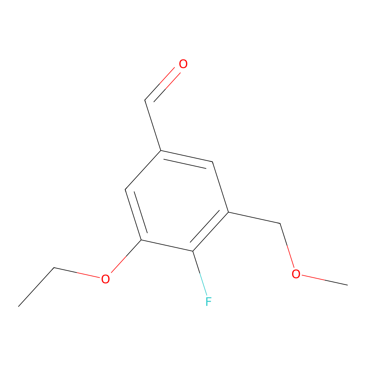 3-Ethoxy-4-fluoro-5-(methoxymethyl)benzaldehyde molecular structure, CAS 2901066-52-0