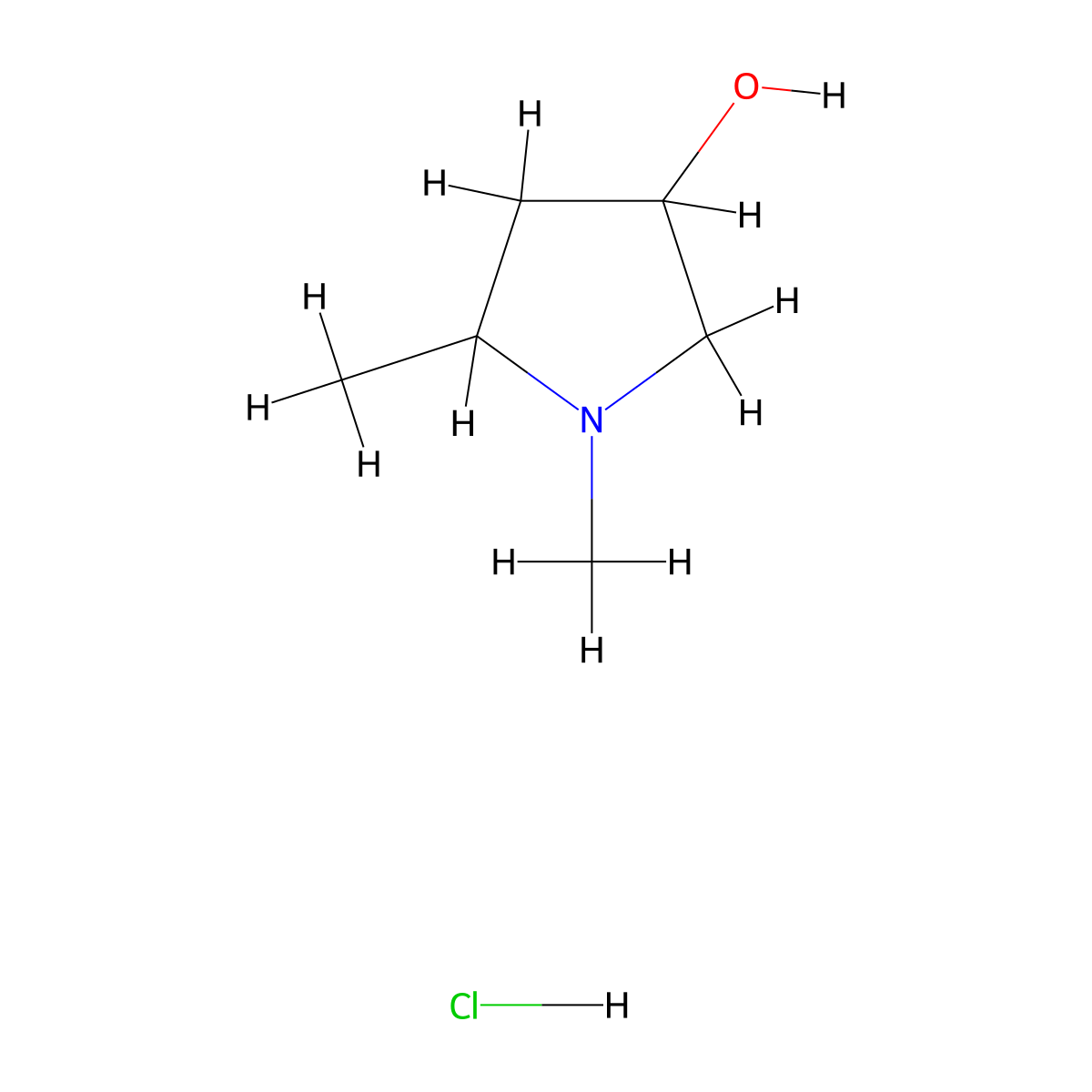 1,5-Dimethylpyrrolidin-3-ol hydrochloride molecular structure, CAS 2901066-55-3