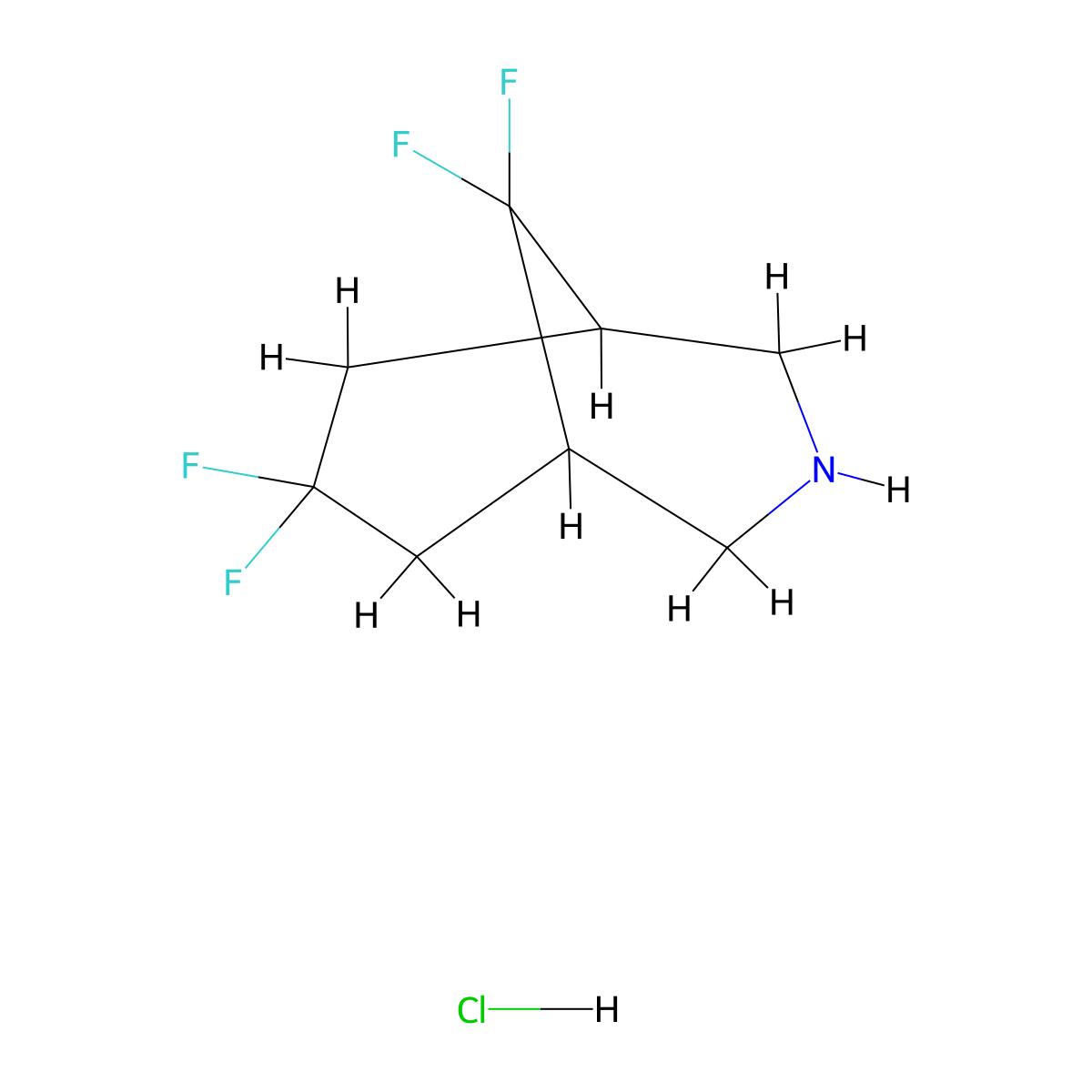 7,7,9,9-Tetrafluoro-3-azabicyclo[3.3.1]nonane hydrochloride molecular structure, CAS 2901066-58-6
