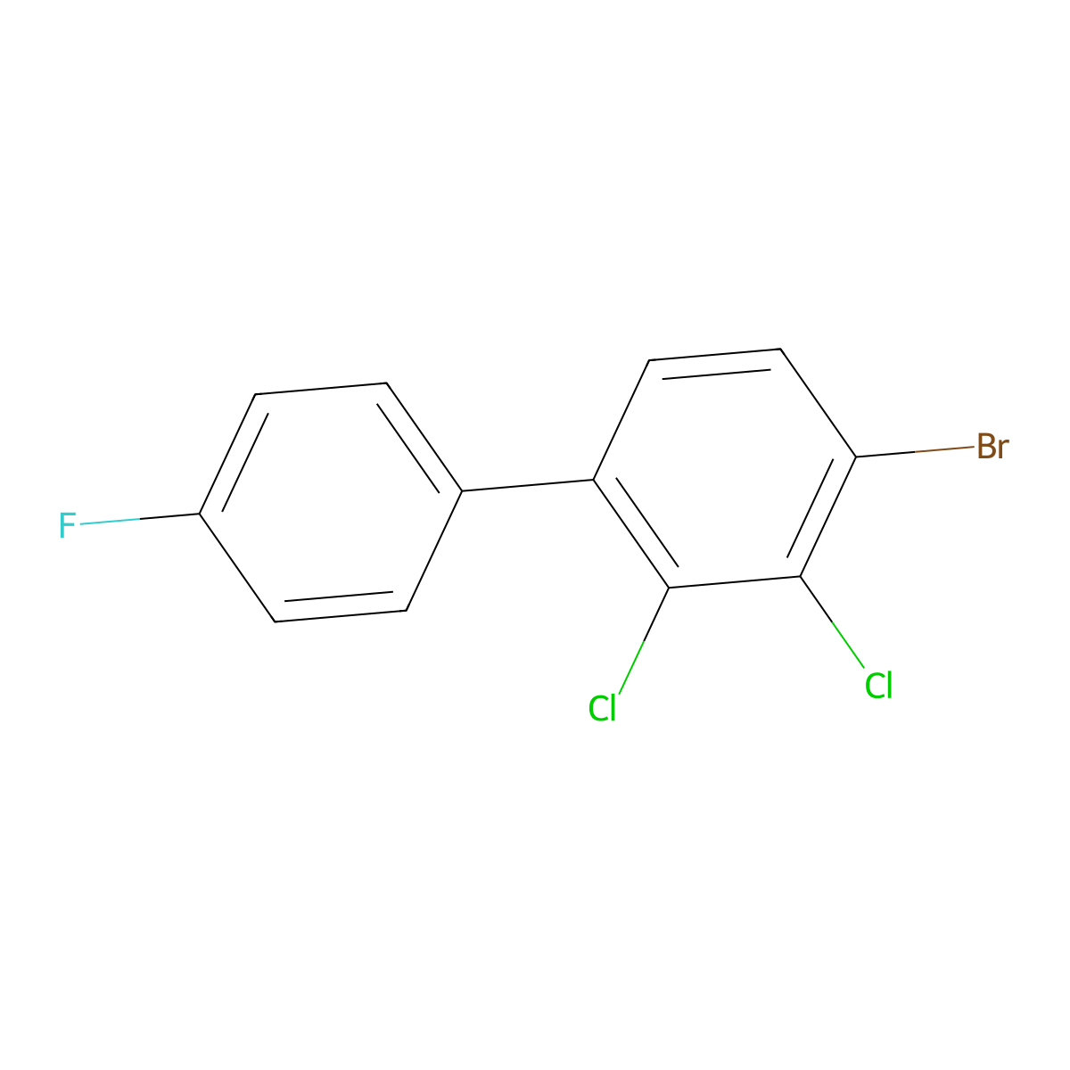 4-Bromo-2,3-dichloro-4'-fluoro-1,1'-biphenyl molecular structure, CAS 2901066-59-7