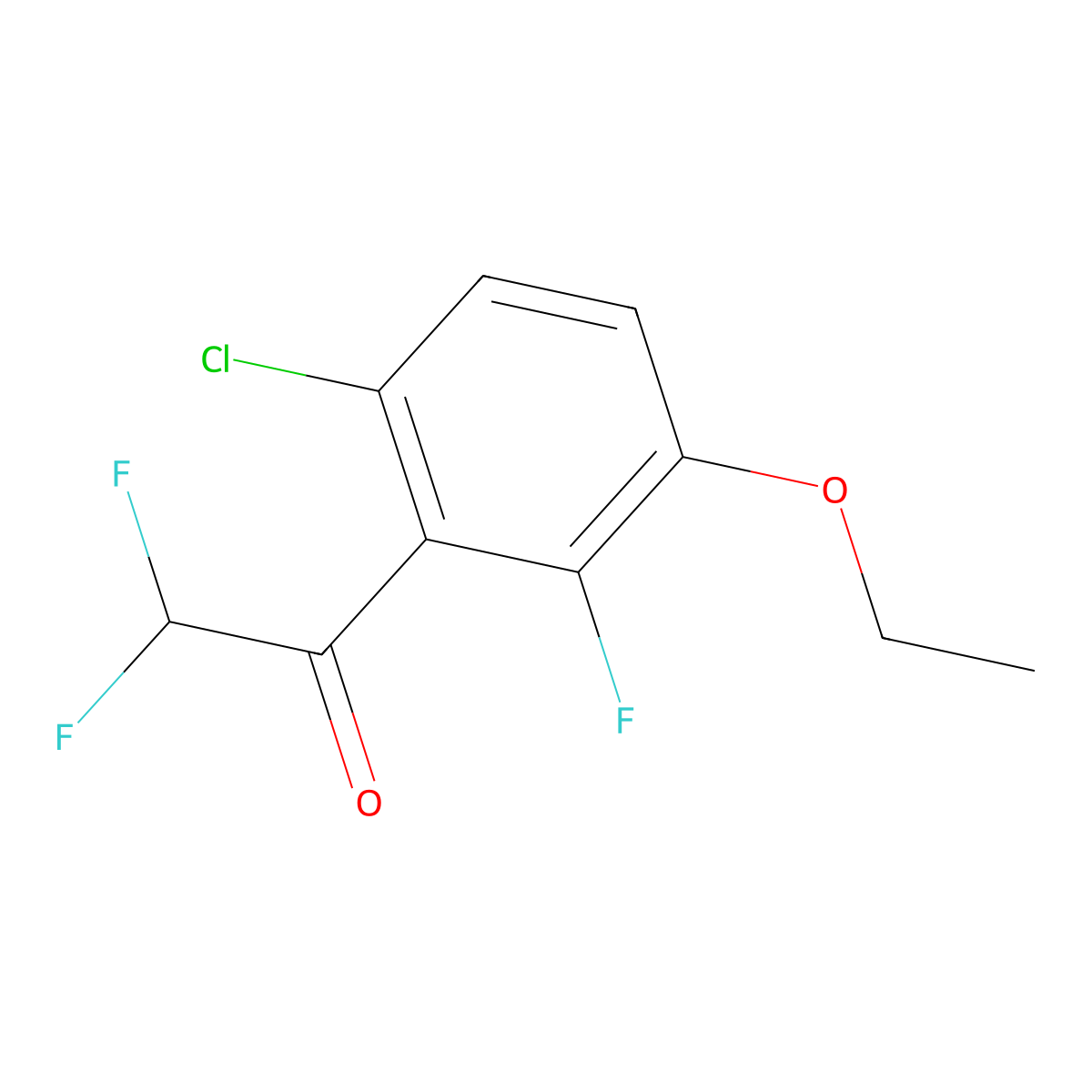 1-(6-Chloro-3-ethoxy-2-fluorophenyl)-2,2-difluoroethanone molecular structure, CAS 2901066-61-1