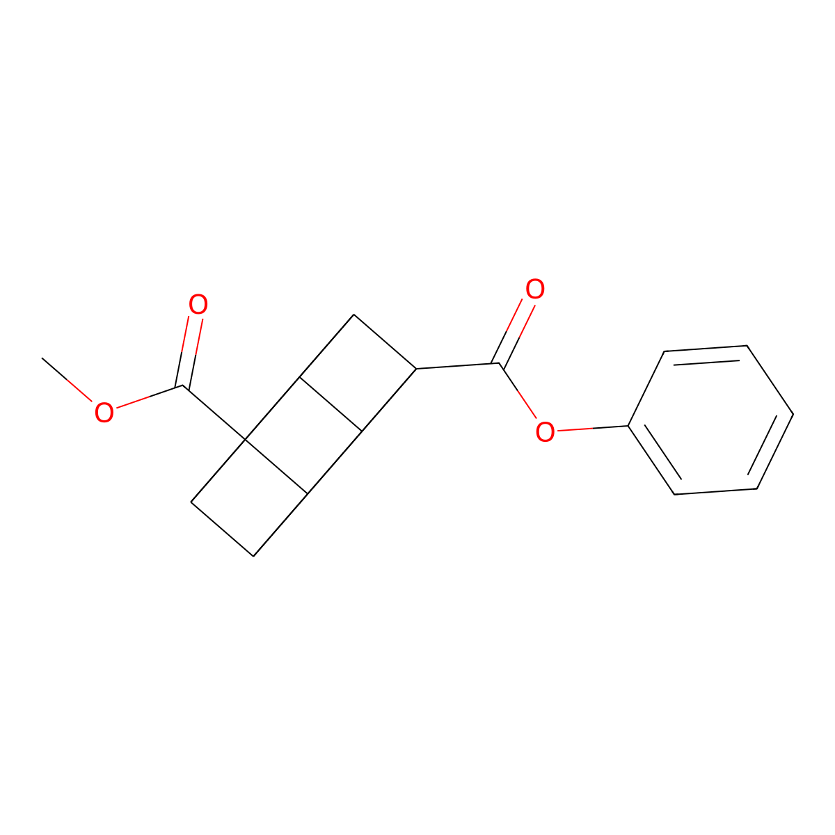 1-Methyl 4-phenyl cubane-1,4-dicarboxylate molecular structure, CAS 2901066-69-9