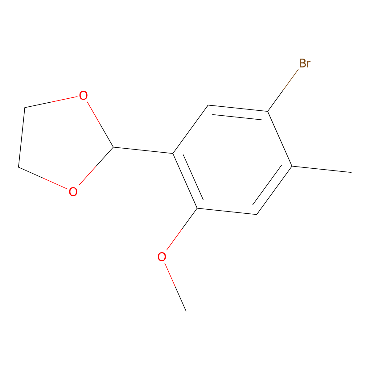 2-(5-Bromo-2-methoxy-4-methylphenyl)-1,3-dioxolane molecular structure, CAS 2901066-72-4