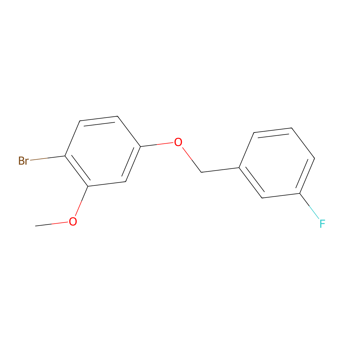 1-Bromo-4-((3-fluorobenzyl)oxy)-2-methoxybenzene molecular structure, CAS 2901066-73-5
