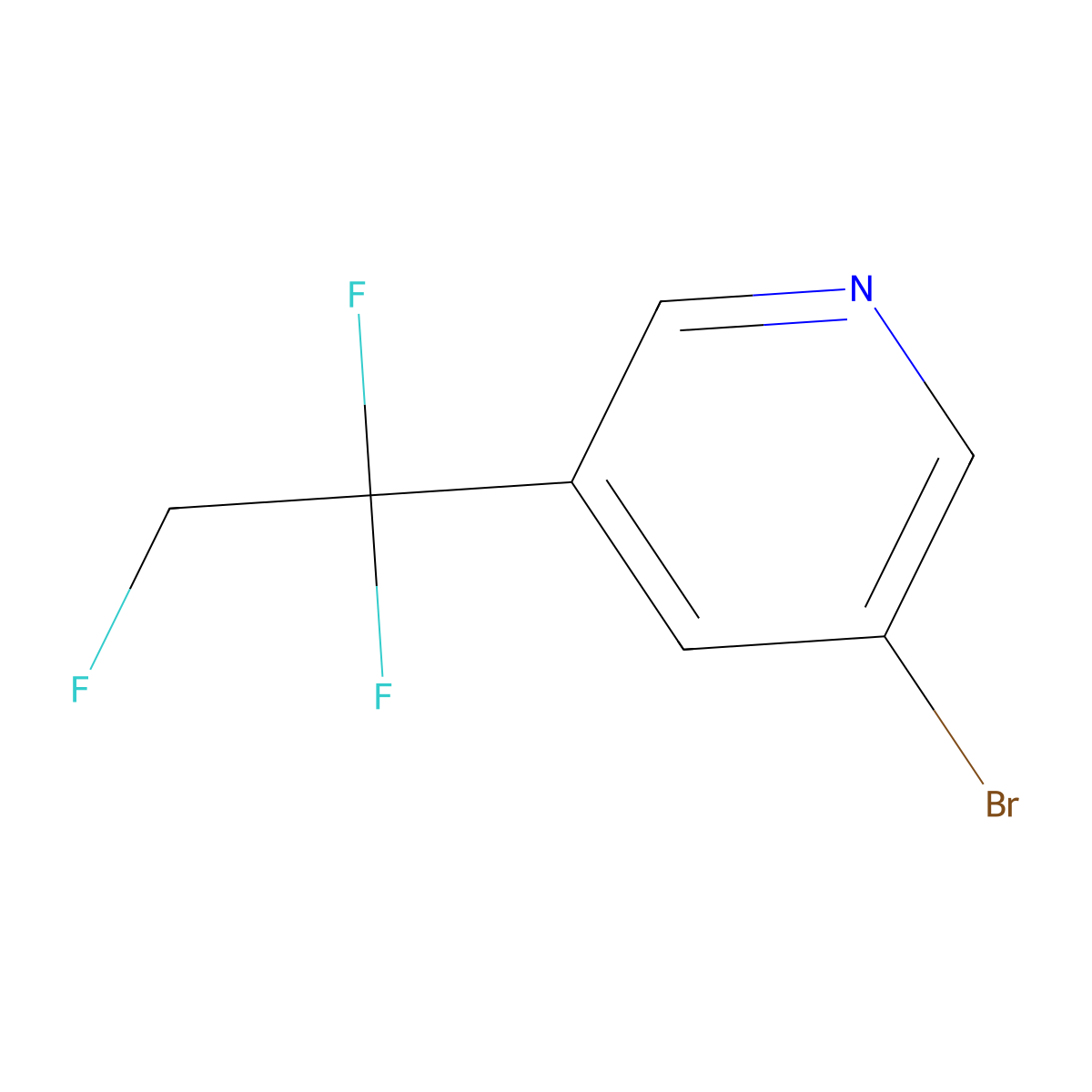 3-Bromo-5-(1,1,2-trifluoroethyl)pyridine molecular structure, CAS 2901066-74-6