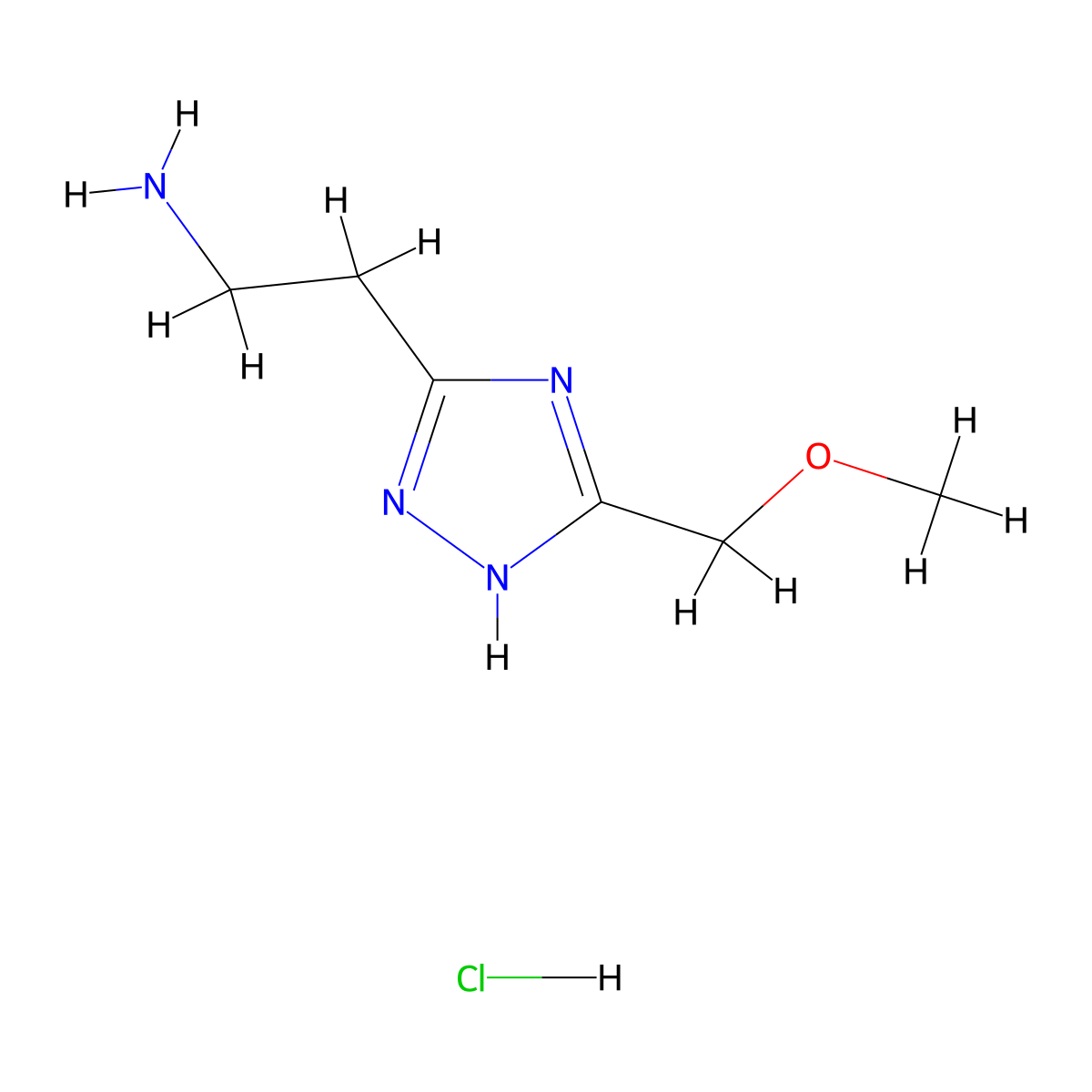 2-[5-(methoxymethyl)-4H-1,2,4-triazol-3-yl]ethan-1-amine hydrochloride molecular structure, CAS 2901066-76-8