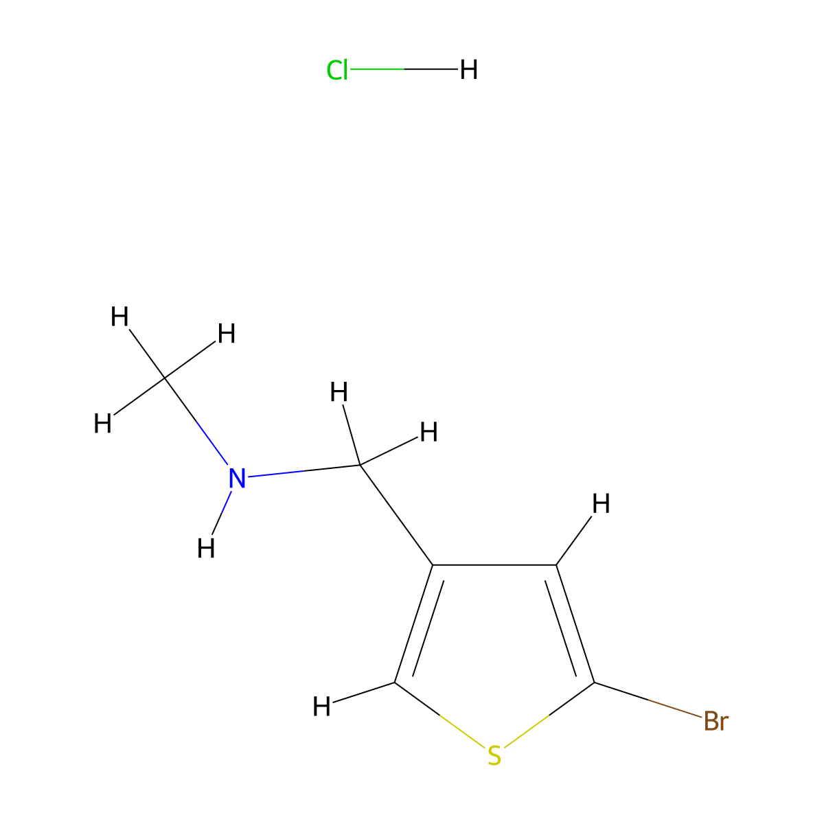 [(5-Bromothiophen-3-yl)methyl](methyl)amine hydrochloride molecular structure, CAS 2901066-78-0