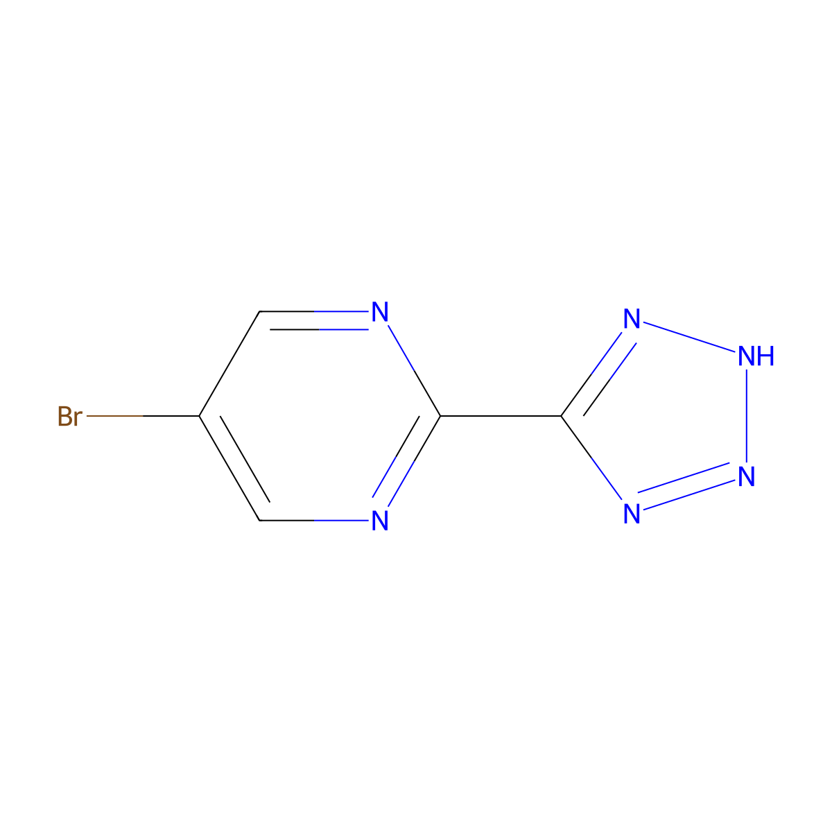 5-bromo-2-(1H-1,2,3,4-tetrazol-5-yl)pyrimidine molecular structure, CAS 2901066-81-5