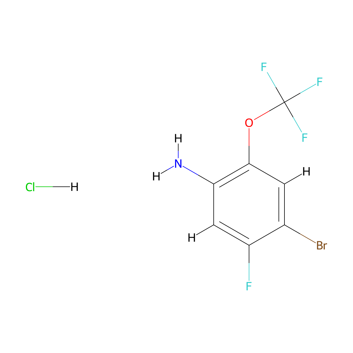4-Bromo-5-fluoro-2-(trifluoromethoxy)aniline hydrochloride molecular structure, CAS 2901066-82-6