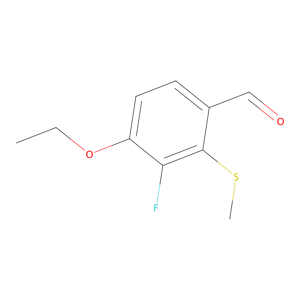 4-Ethoxy-3-fluoro-2-(methylthio)benZaldehyde molecular structure, CAS 2901066-85-9
