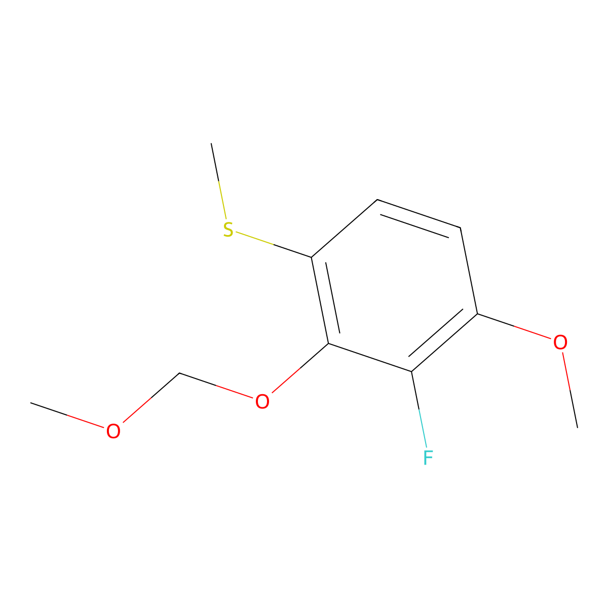 (3-Fluoro-4-methoxy-2-(methoxymethoxy)phenyl)(methyl)sulfane molecular structure, CAS 2901066-86-0