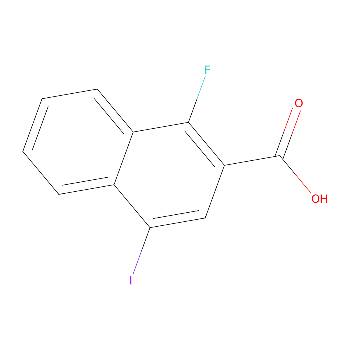 1-Fluoro-4-iodo-2-naphthoic acid molecular structure, CAS 2901066-87-1