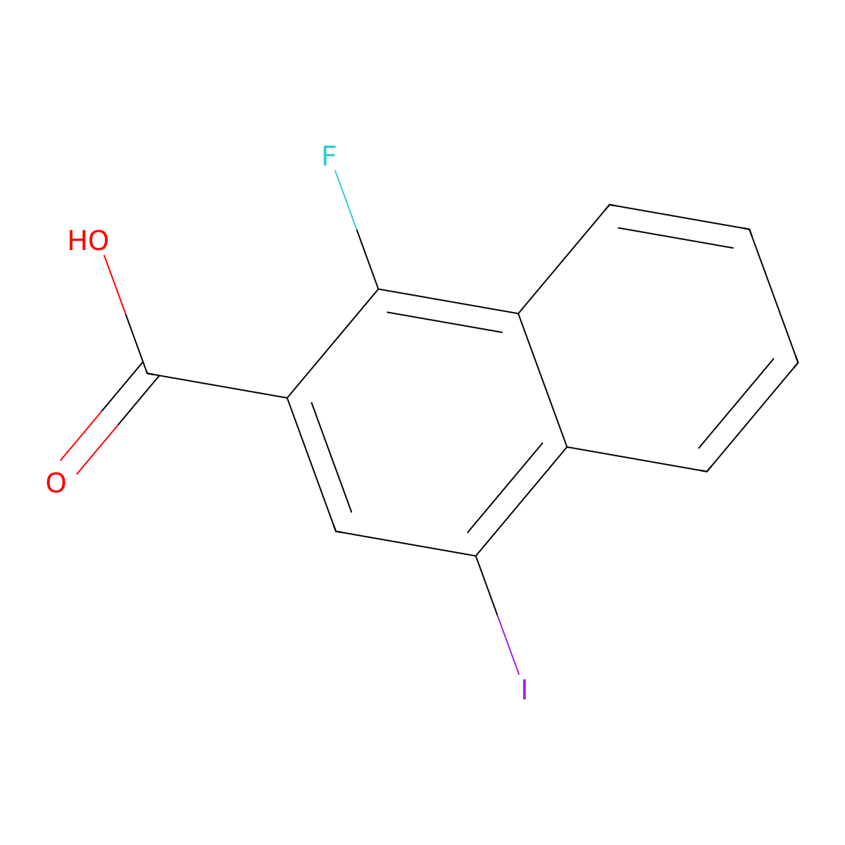 1-Fluoro-4-iodo-2-naphthoic acid molecular structure, CAS 2901066-87-1