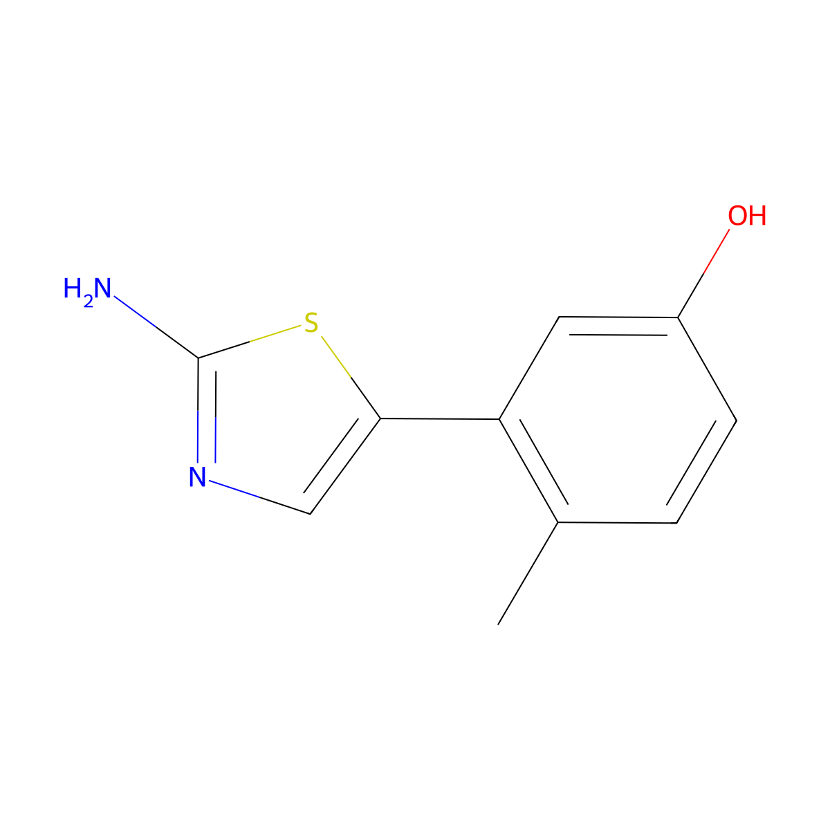 3-(2-Aminothiazol-5-yl)-4-methylphenol molecular structure, CAS 2901066-96-2