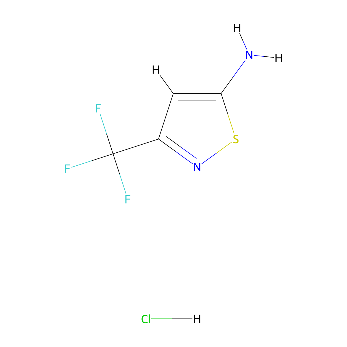 3-(Trifluoromethyl)-1,2-thiazol-5-amine hydrochloride molecular structure, CAS 2901066-98-4