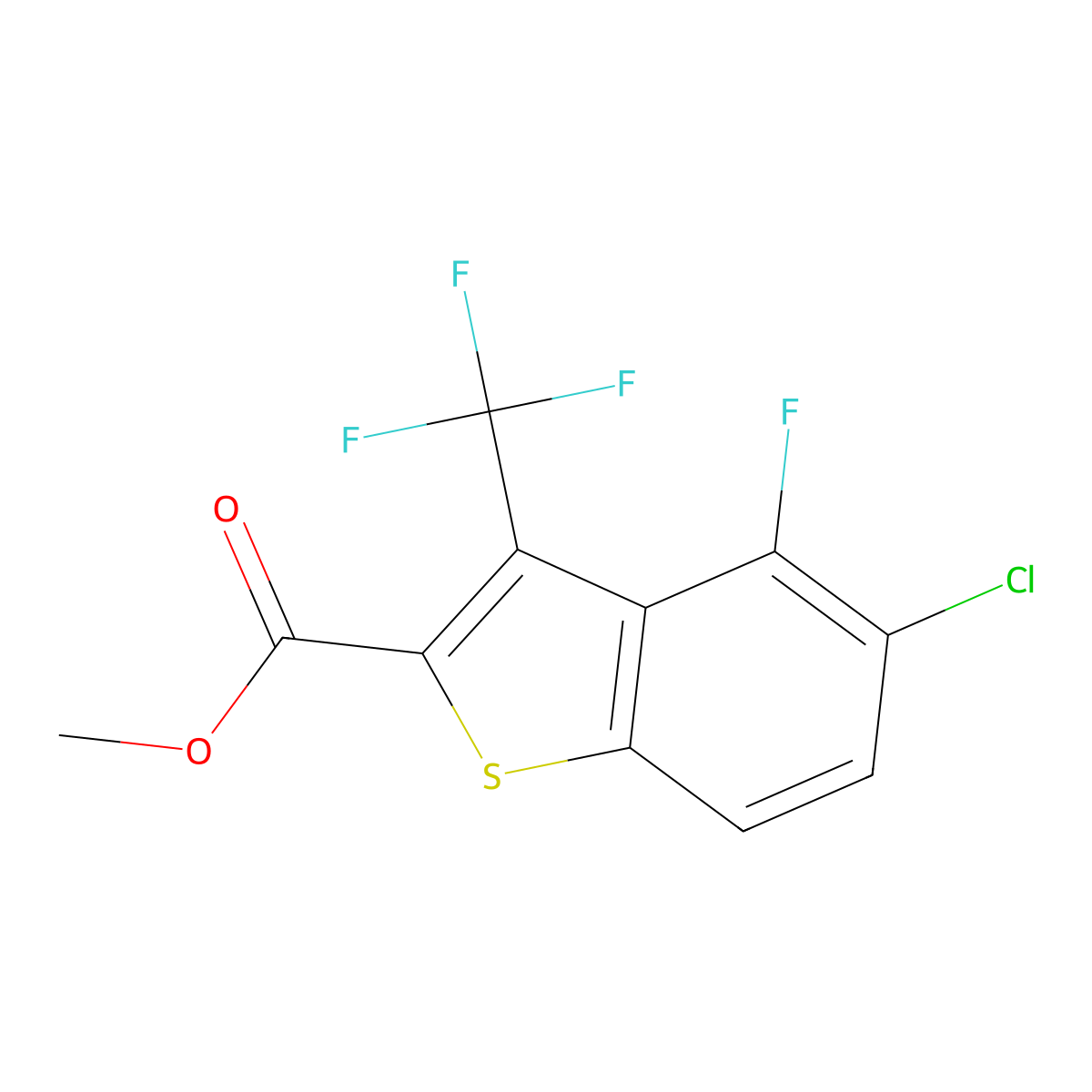 Methyl 5-chloro-4-fluoro-3-(trifluoromethyl)benzo[b]thiophene-2-carboxylate molecular structure, CAS 2901067-01-2