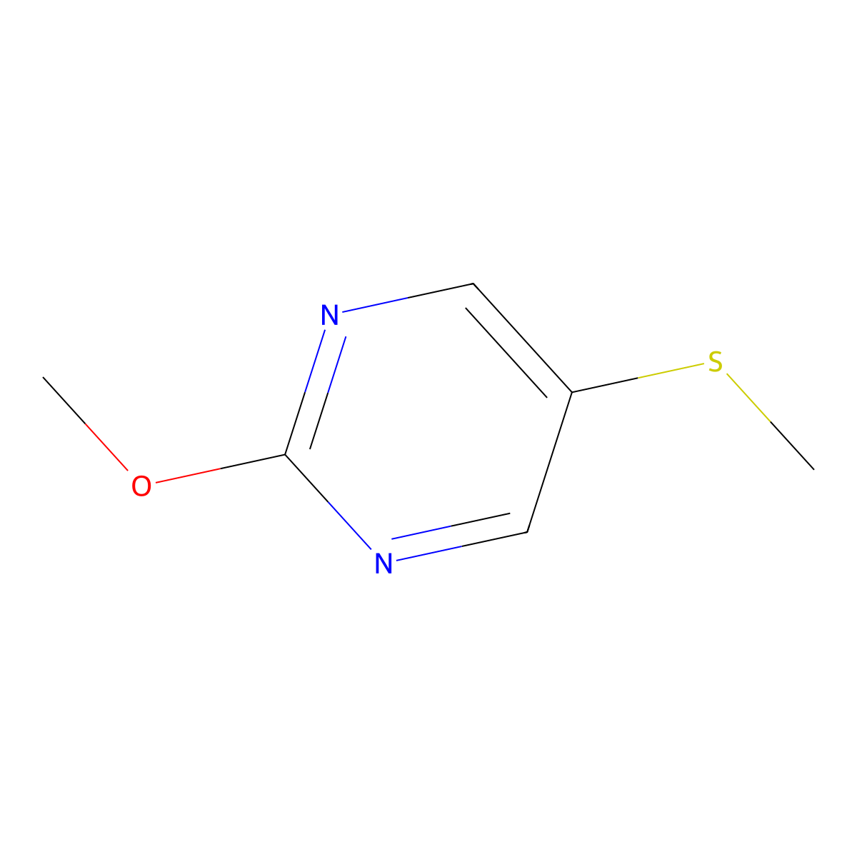 2-Methoxy-5-(methylthio)pyrimidine molecular structure, CAS 2901067-02-3