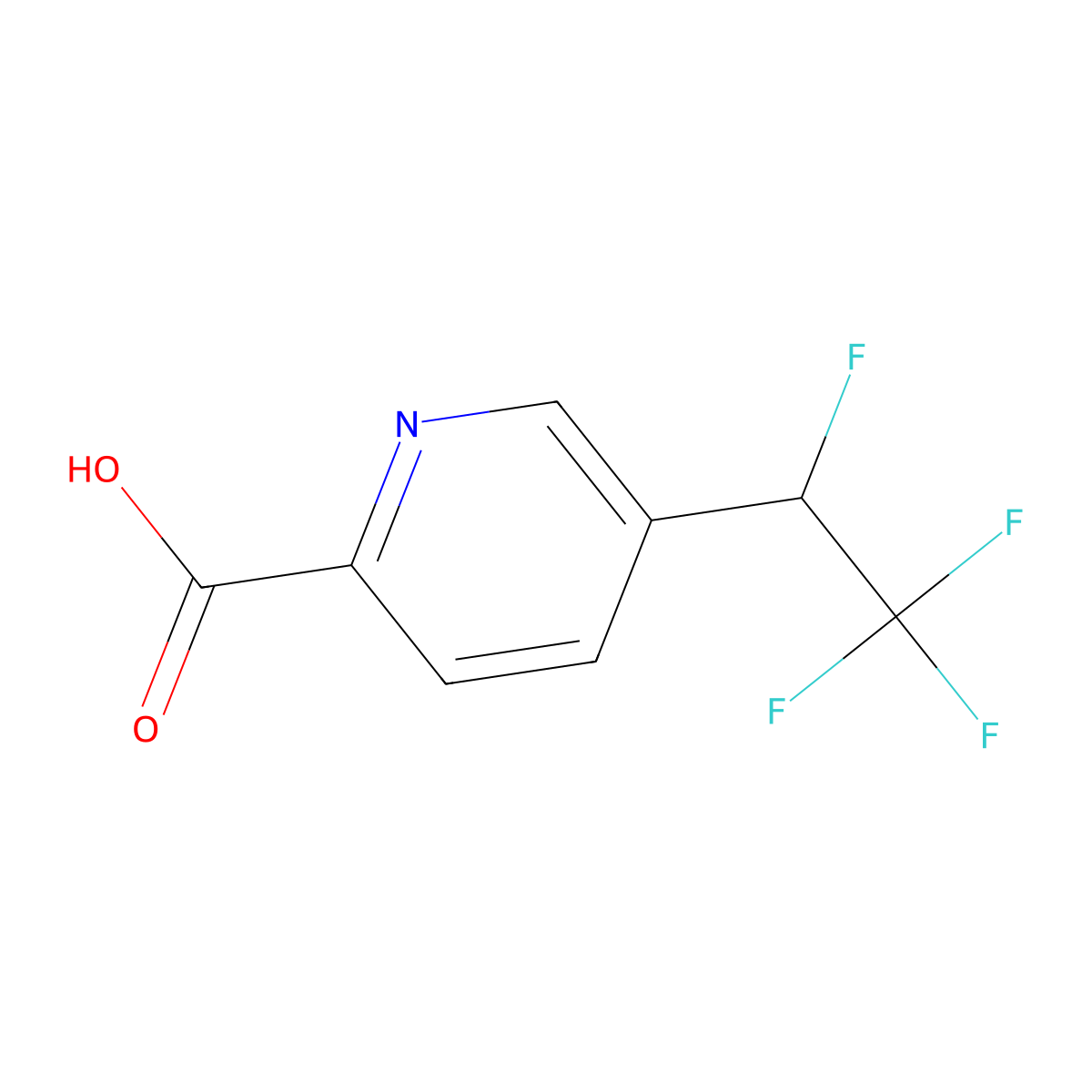 5-(1,2,2,2-Tetrafluoroethyl)pyridine-2-carboxylic acid molecular structure, CAS 2901067-08-9