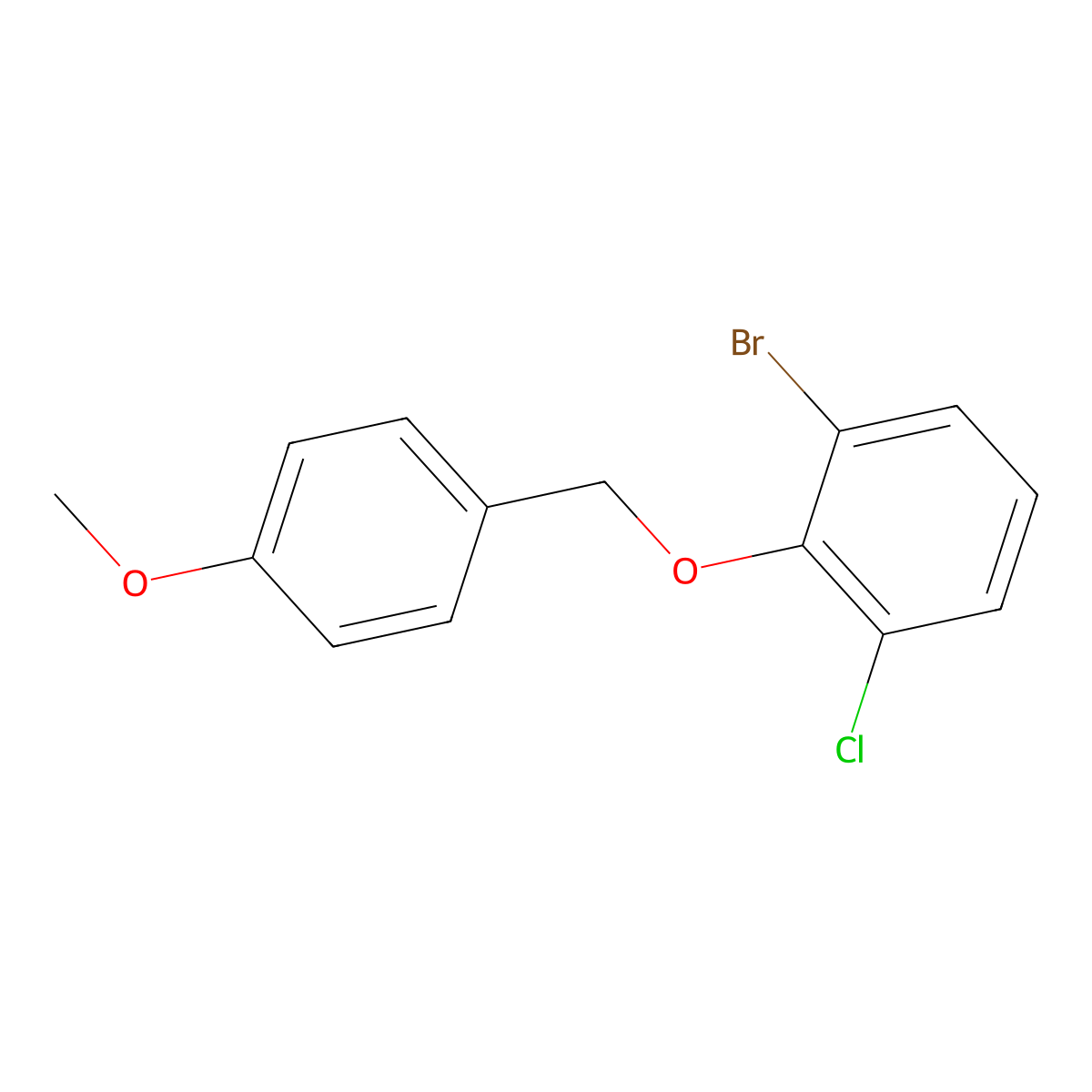 1-Bromo-3-chloro-2-((4-methoxybenZyl)oxy)benZene molecular structure, CAS 2901081-26-1