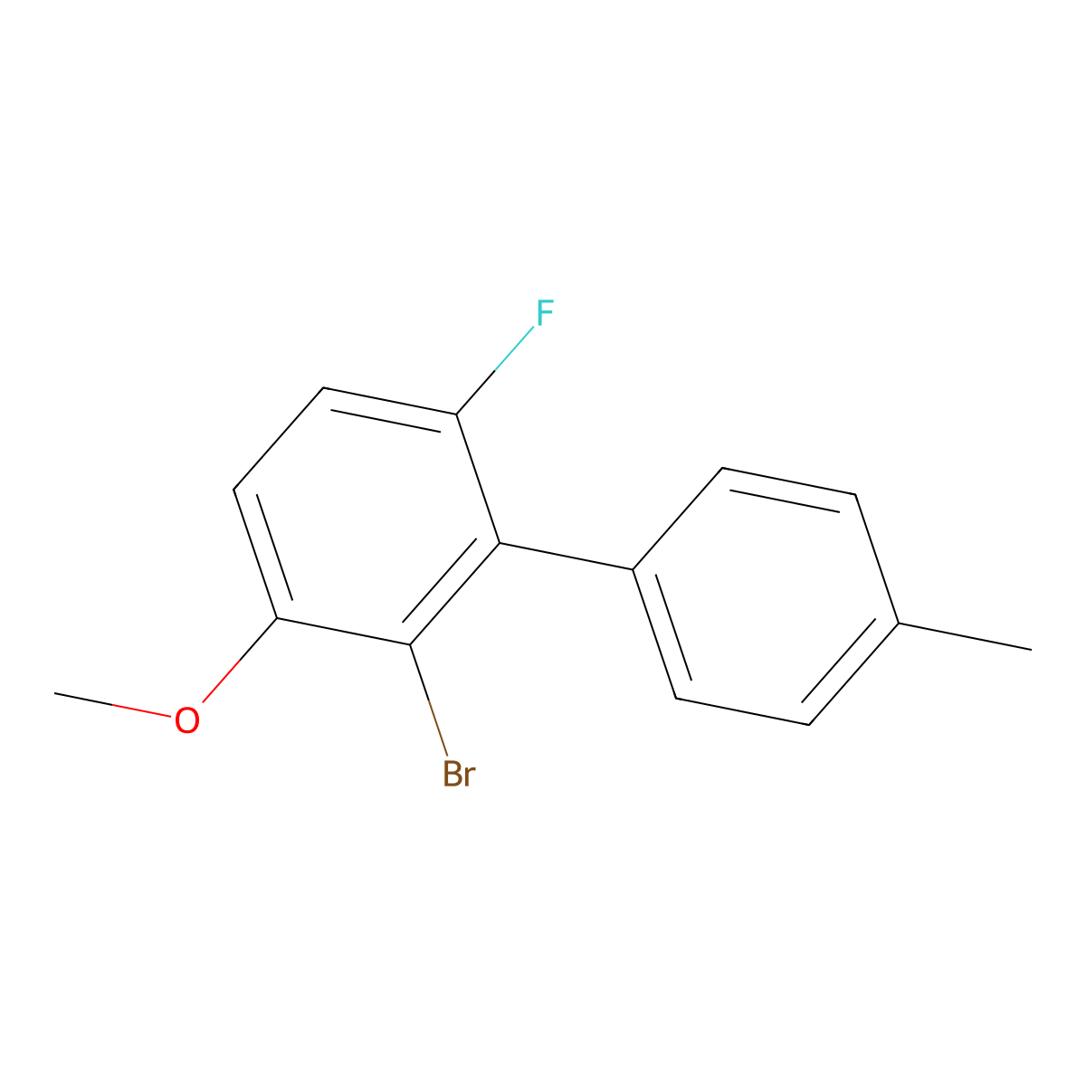 2-Bromo-6-fluoro-3-methoxy-4'-methyl-1,1'-biphenyl molecular structure, CAS 2901081-52-3