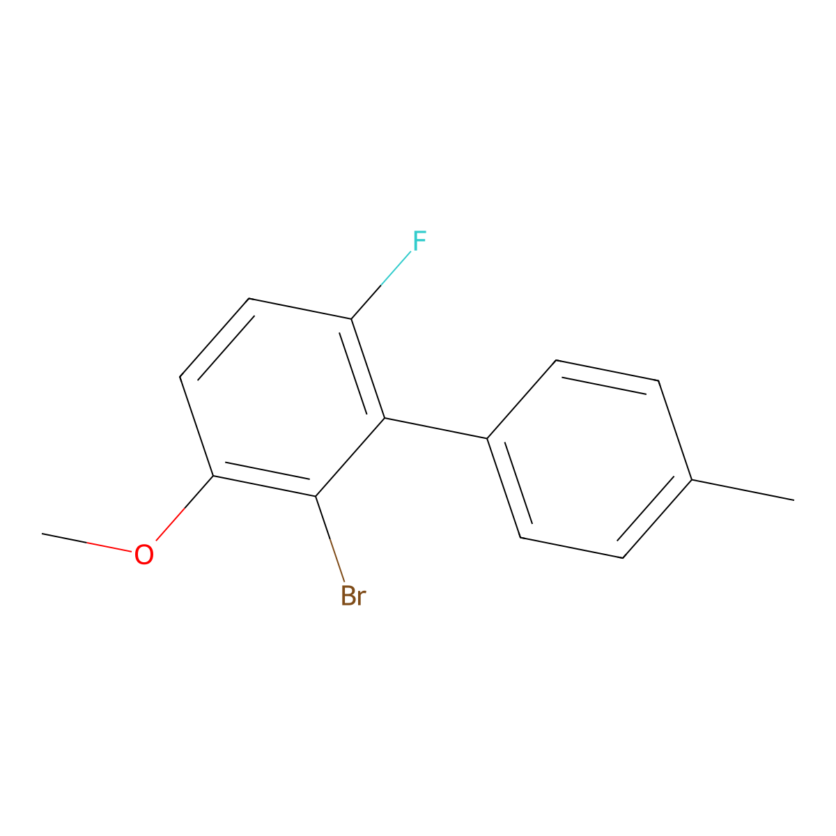 2-Bromo-6-fluoro-3-methoxy-4'-methyl-1,1'-biphenyl molecular structure, CAS 2901081-52-3