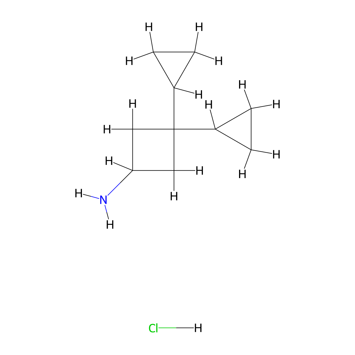 3,3-Dicyclopropylcyclobutan-1-amine hydrochloride molecular structure, CAS 2901081-54-5