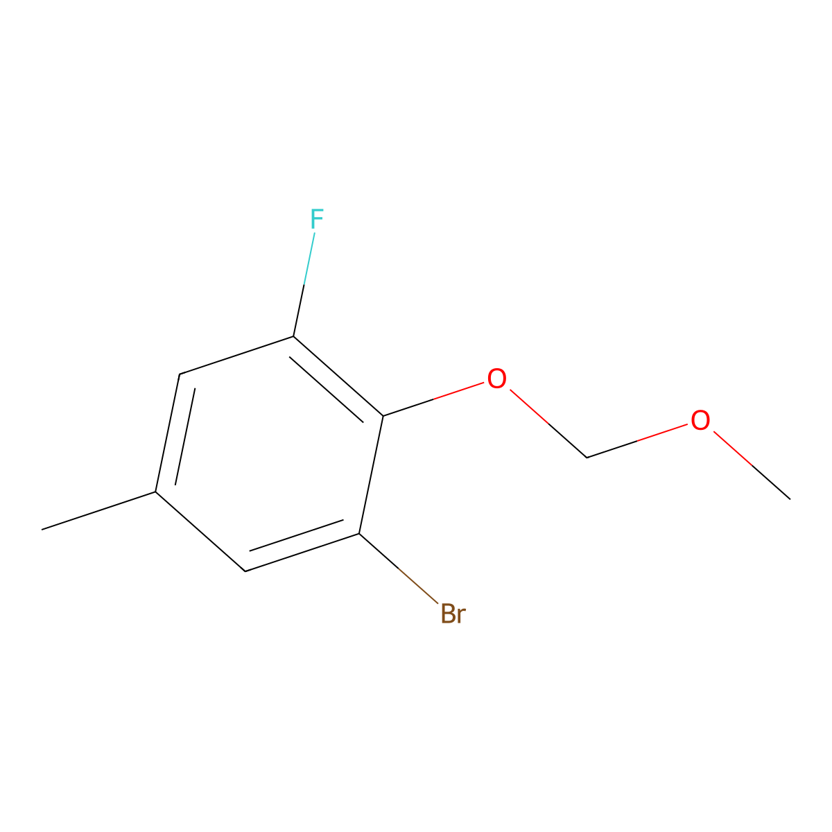 1-Bromo-3-fluoro-2-(methoxymethoxy)-5-methylbenZene molecular structure, CAS 2901081-56-7