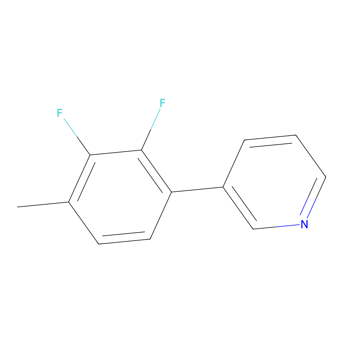 3-(2,3-Difluoro-4-methylphenyl)pyridine molecular structure, CAS 2901081-59-0