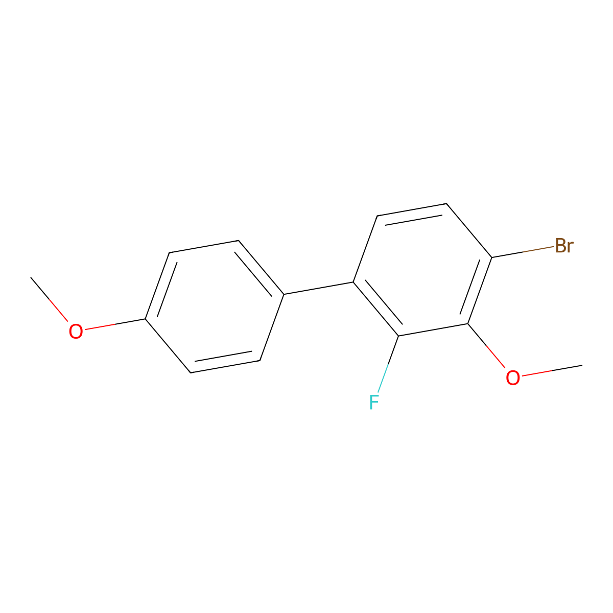 4-Bromo-2-fluoro-3,4'-dimethoxy-1,1'-biphenyl molecular structure, CAS 2901081-62-5