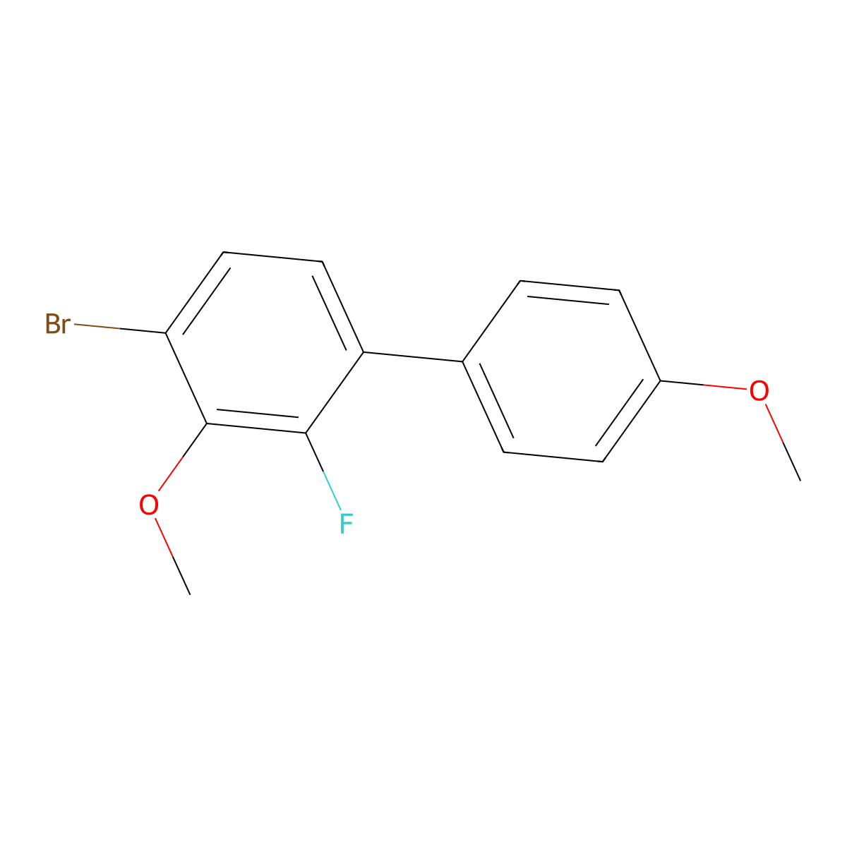 4-Bromo-2-fluoro-3,4'-dimethoxy-1,1'-biphenyl molecular structure, CAS 2901081-62-5