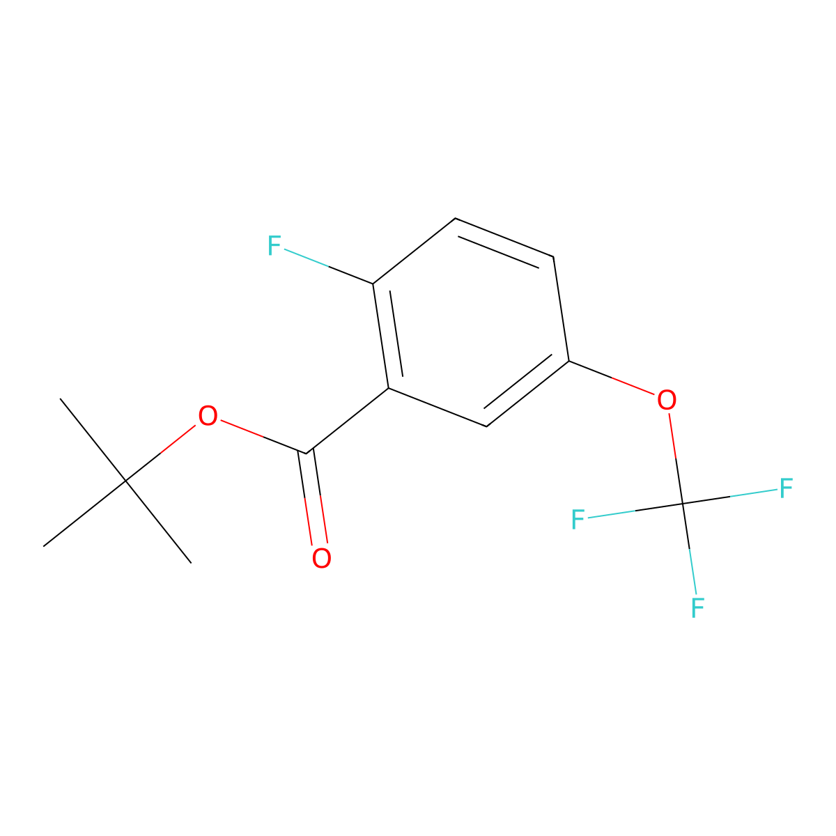 Tert-butyl 2-fluoro-5-(trifluoromethoxy)benzoate molecular structure, CAS 2901081-65-8