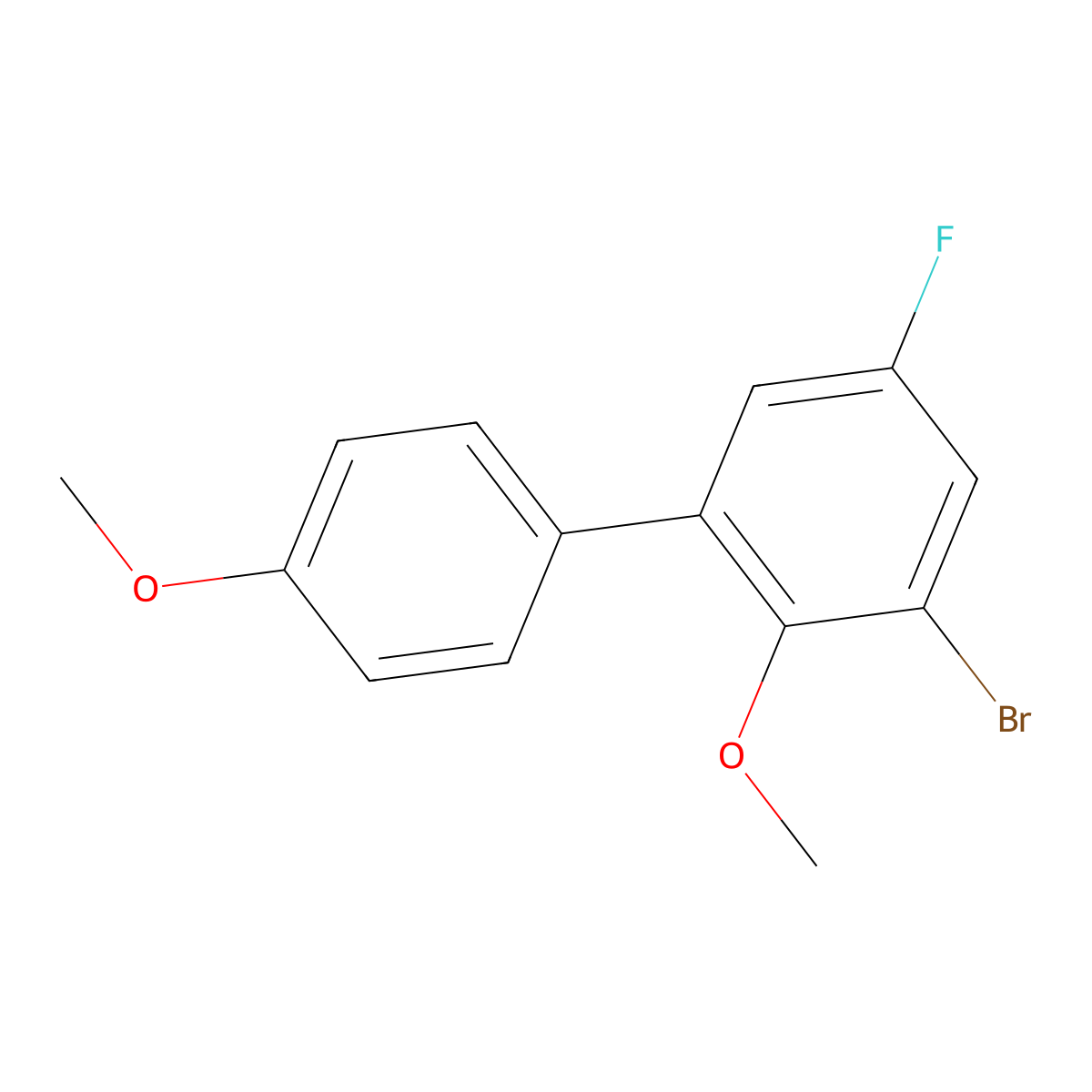 3-Bromo-5-fluoro-2,4'-dimethoxy-1,1'-biphenyl molecular structure, CAS 2901081-66-9