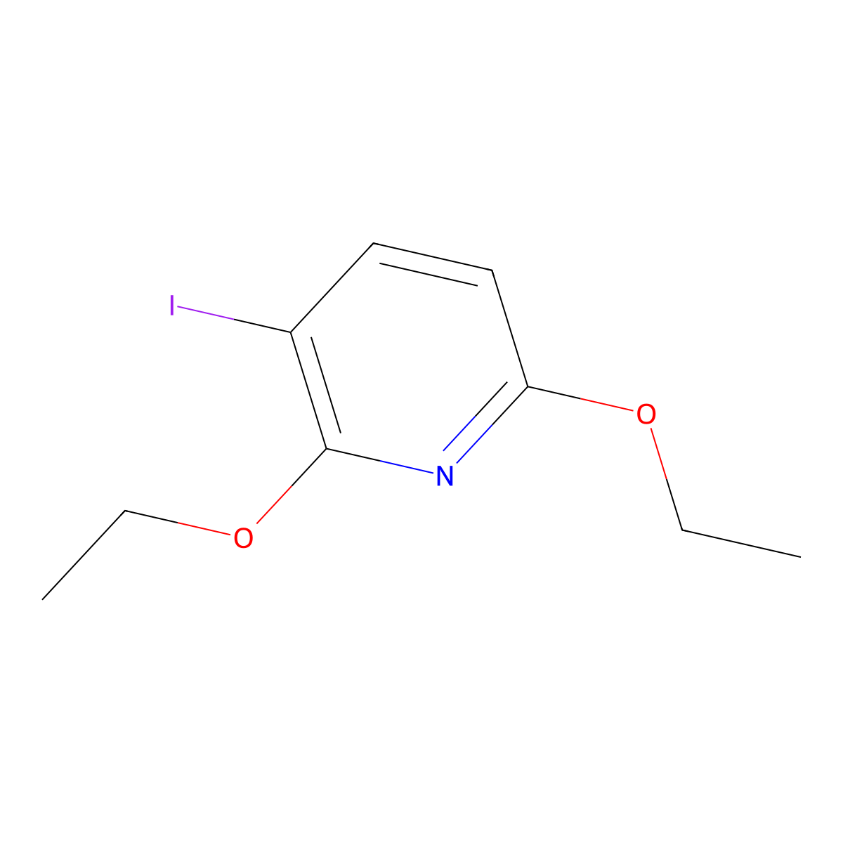 2,6-Diethoxy-3-iodopyridine molecular structure, CAS 2901081-67-0