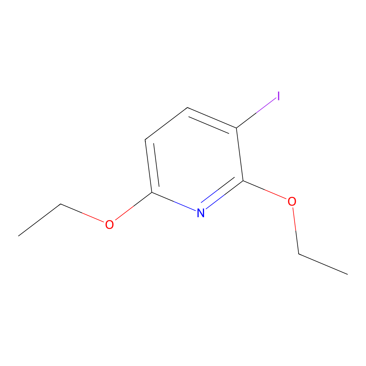 2,6-Diethoxy-3-iodopyridine molecular structure, CAS 2901081-67-0