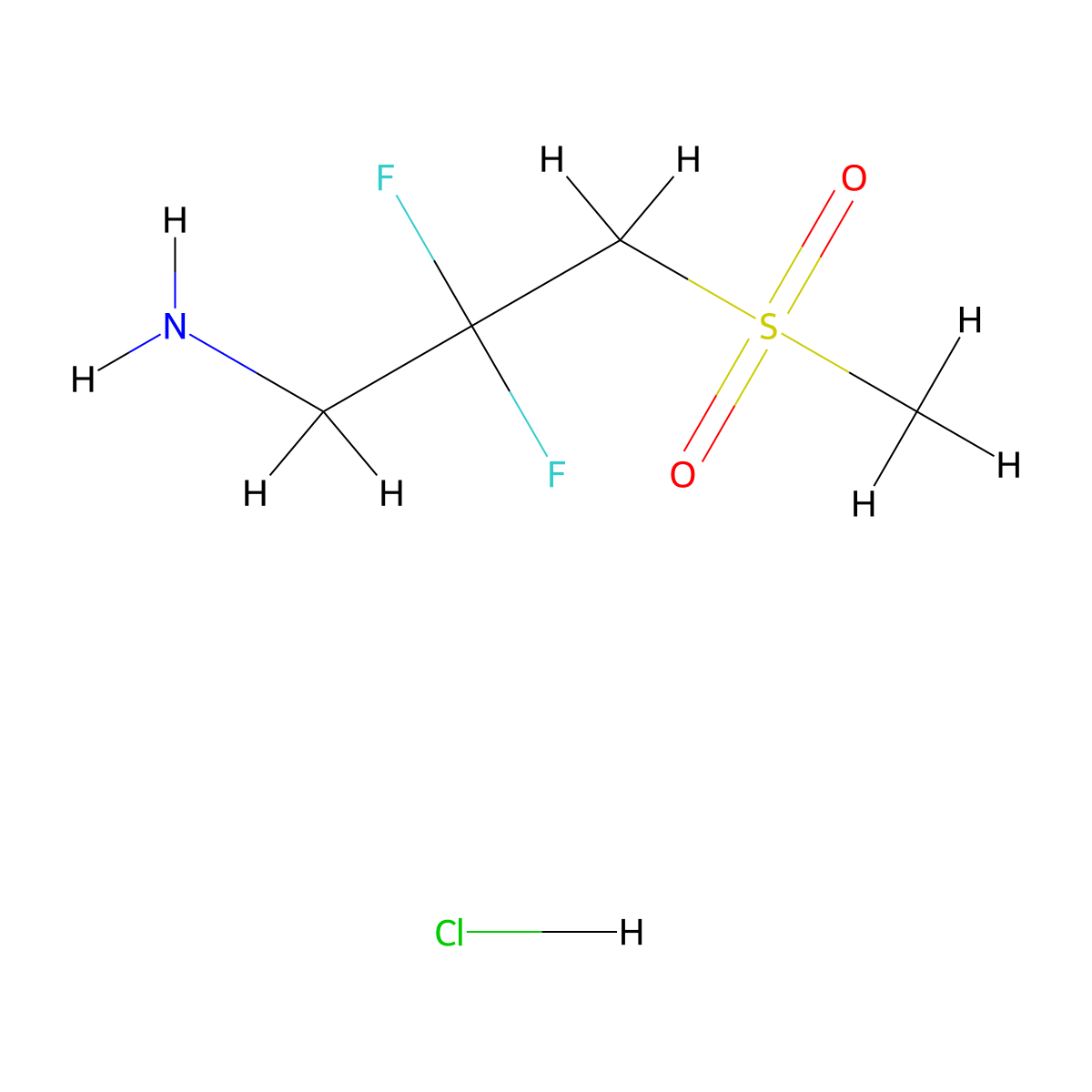 2,2-Difluoro-3-methanesulfonylpropan-1-amine hydrochloride molecular structure, CAS 2901081-72-7