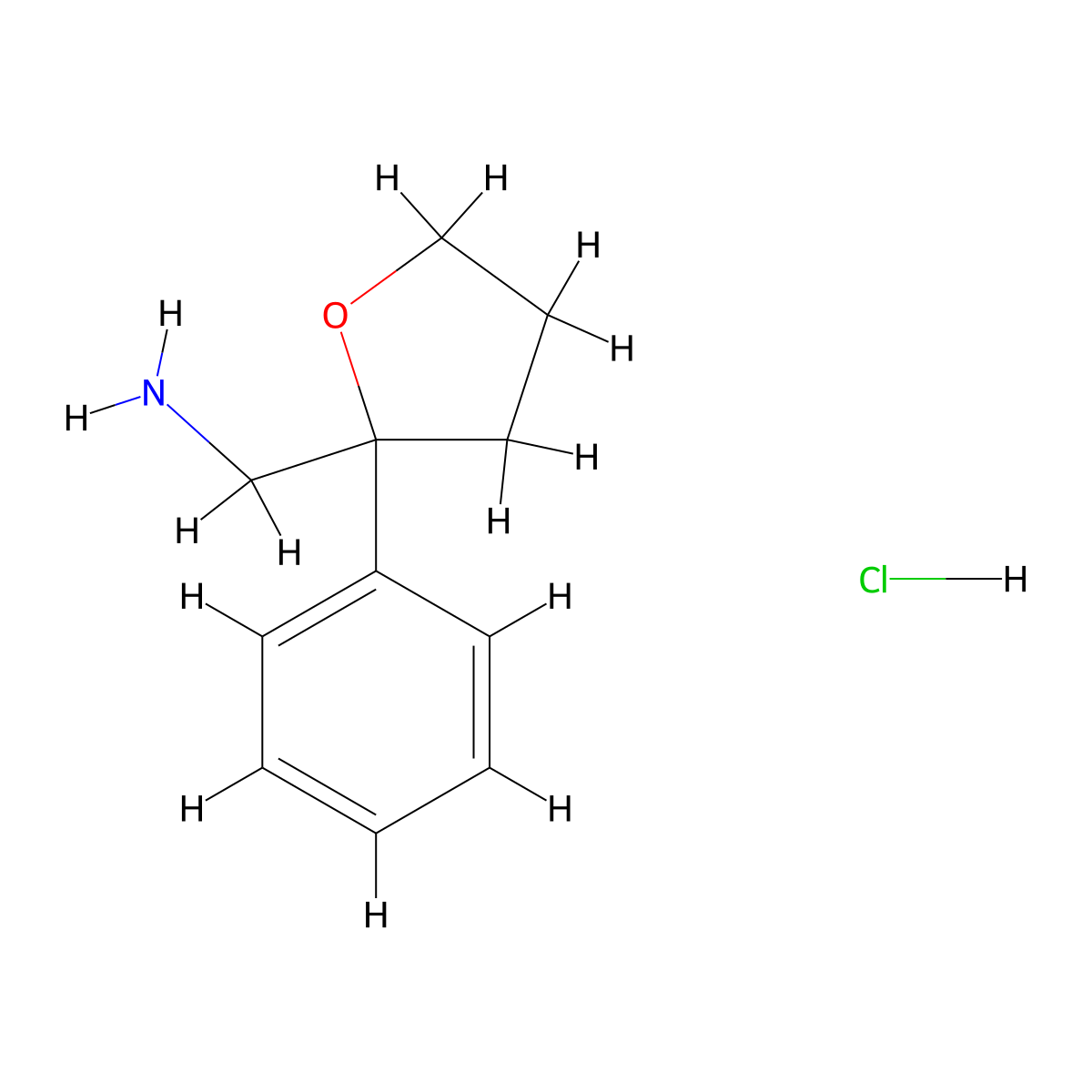 1-(2-Phenyloxolan-2-yl)methanamine hydrochloride molecular structure, CAS 2901081-76-1