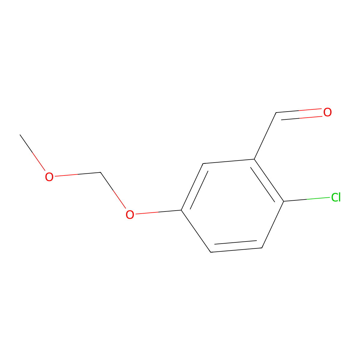 2-Chloro-5-(methoxymethoxy)benzaldehyde molecular structure, CAS 2901081-82-9