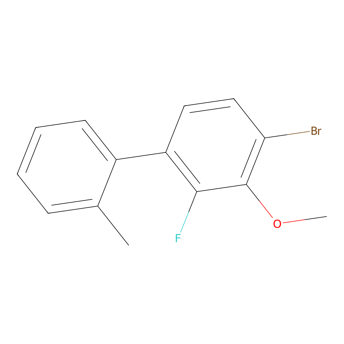 4-Bromo-2-fluoro-3-methoxy-2'-methyl-1,1'-biphenyl molecular structure, CAS 2901081-83-0