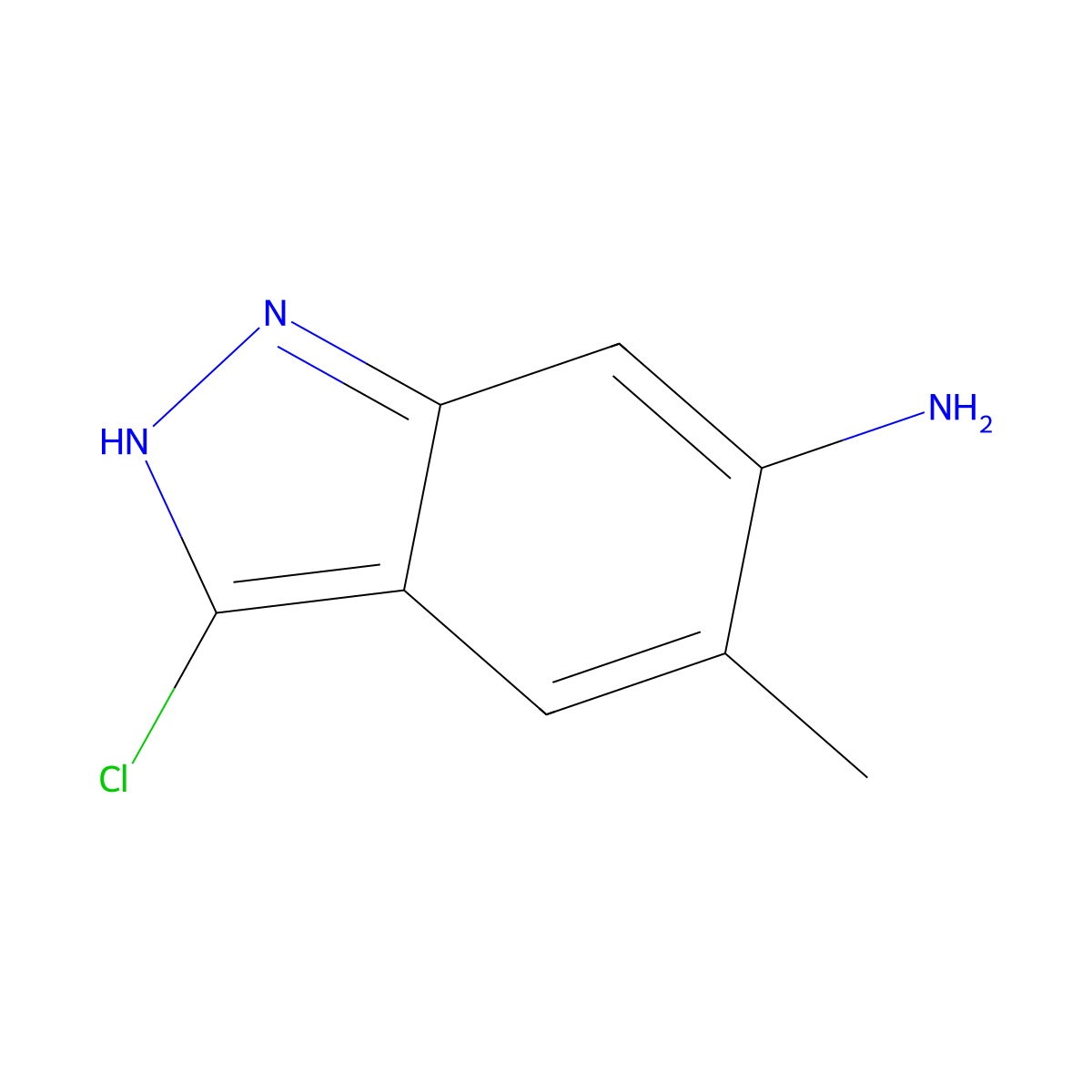 3-chloro-5-methyl-1H-indazol-6-amine molecular structure, CAS 2901081-85-2