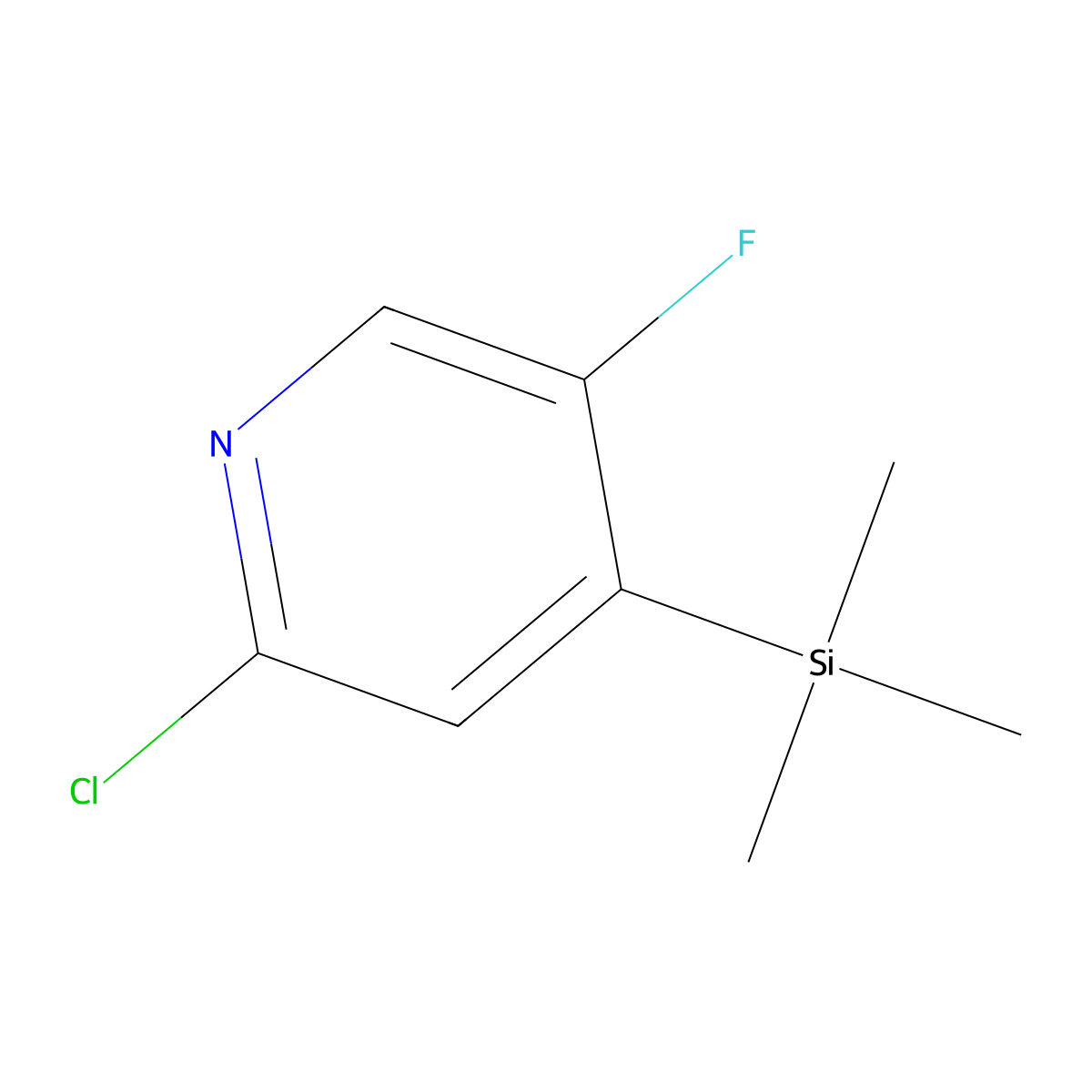 2-Chloro-5-fluoro-4-(trimethylsilyl)pyridine molecular structure, CAS 2901081-88-5