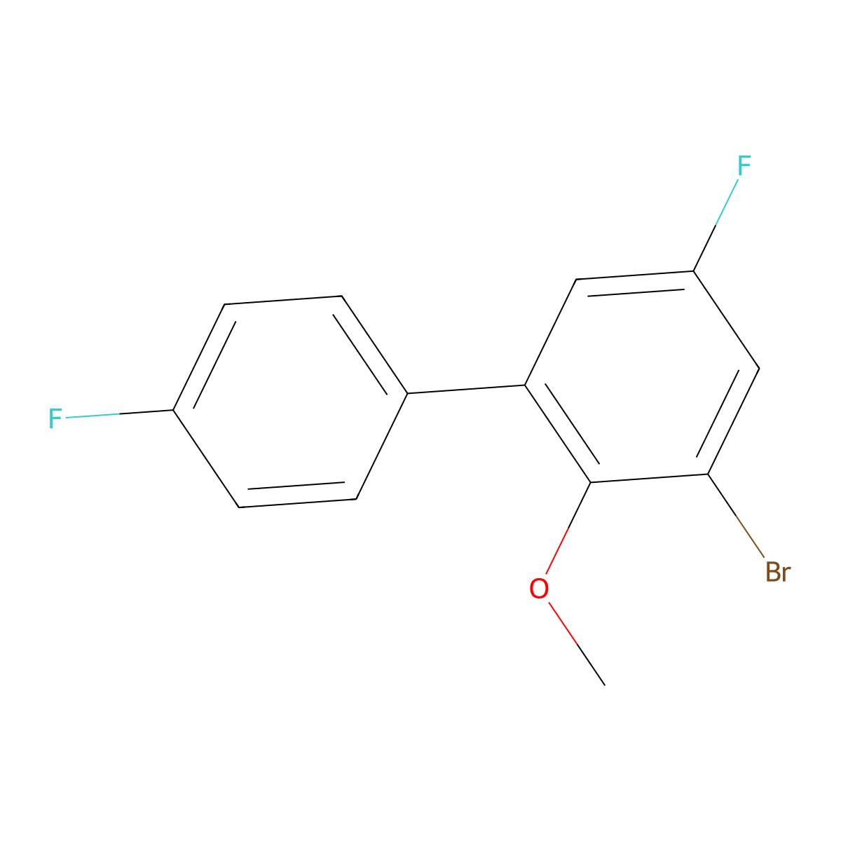 3-Bromo-4',5-difluoro-2-methoxy-1,1'-biphenyl molecular structure, CAS 2901081-89-6