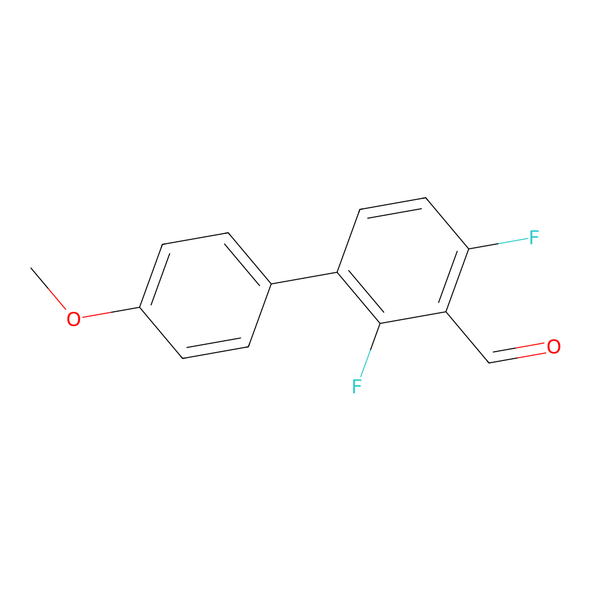 2,4-Difluoro-4'-methoxy-[1,1'-biphenyl]-3-carbaldehyde molecular structure, CAS 2901081-90-9