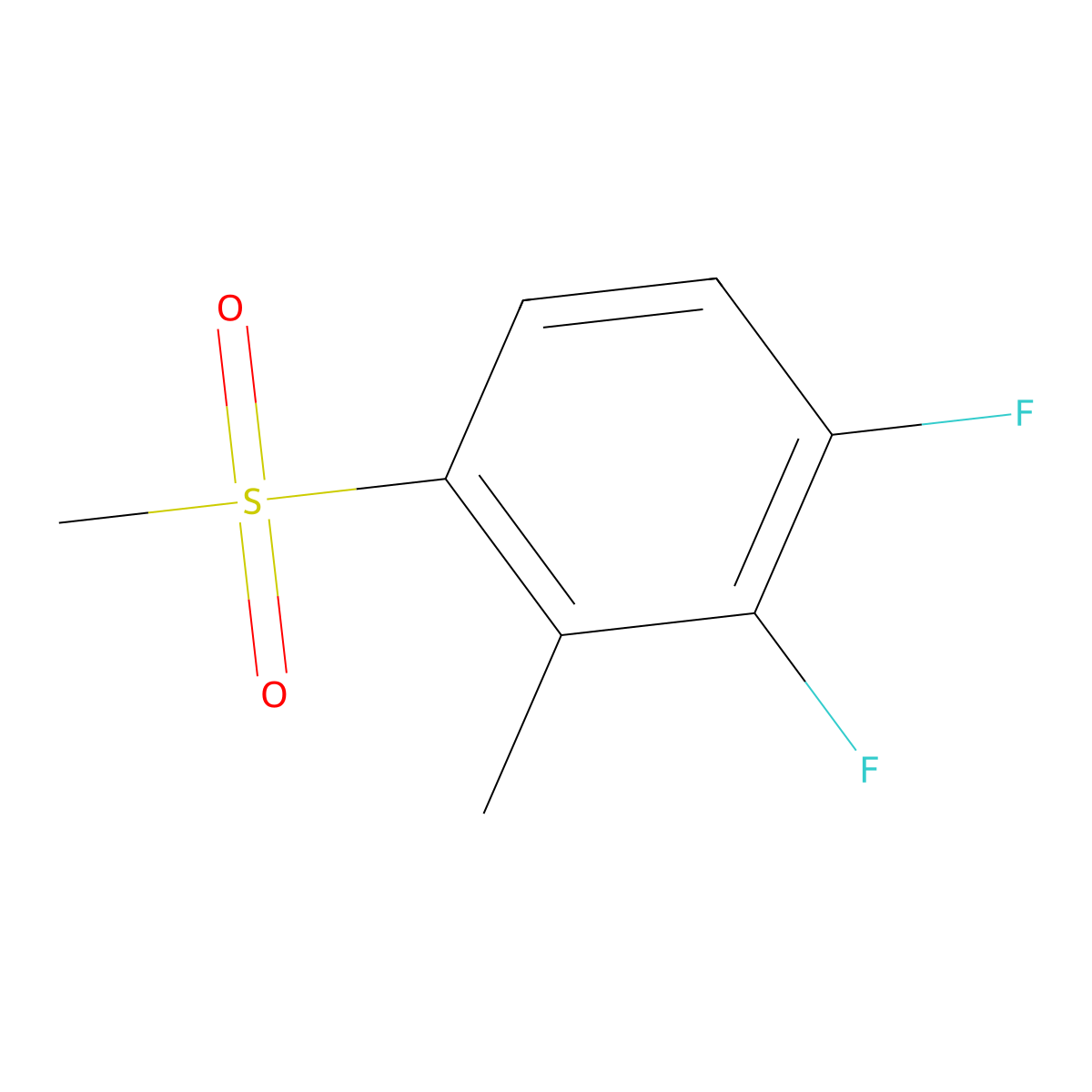 1,2-Difluoro-3-methyl-4-(methylsulfonyl)benZene molecular structure, CAS 2901081-92-1