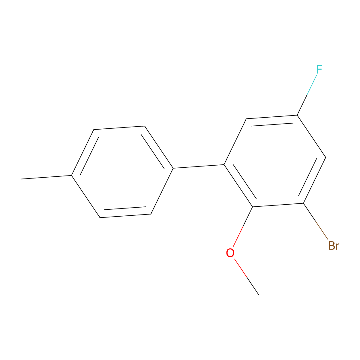 3-Bromo-5-fluoro-2-methoxy-4'-methyl-1,1'-biphenyl molecular structure, CAS 2901081-95-4