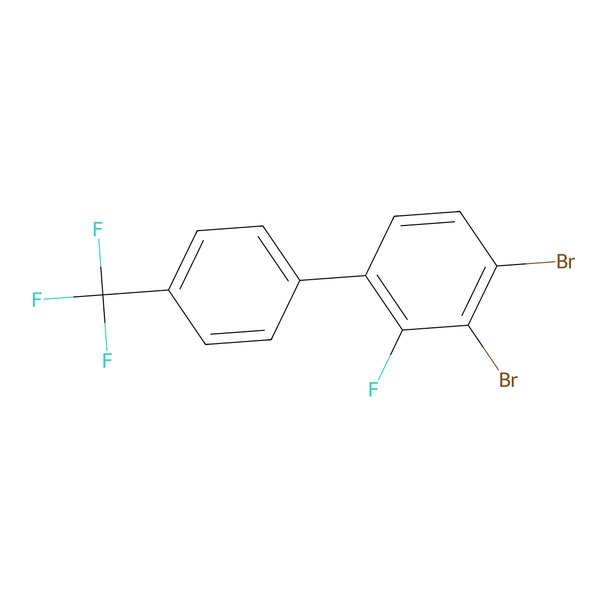3,4-Dibromo-2-fluoro-4'-(trifluoromethyl)-1,1'-biphenyl molecular structure, CAS 2901081-96-5