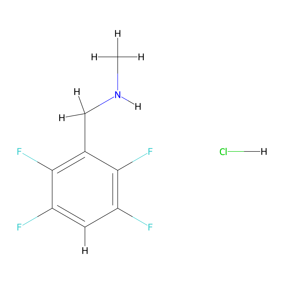 Methyl[(2,3,5,6-tetrafluorophenyl)methyl]amine hydrochloride molecular structure, CAS 2901081-97-6