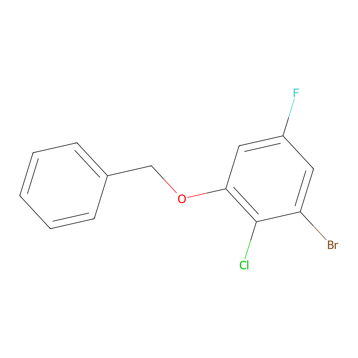 1-(BenZyloxy)-3-bromo-2-chloro-5-fluorobenZene molecular structure, CAS 2901081-98-7
